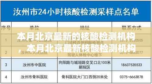 北京最新核酸检测机构探析,多方观点与个人立场阐述