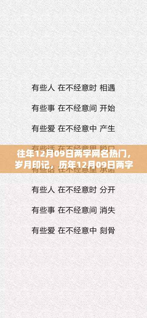 历年12月09日两字网名风潮回顾,岁月印记的热门选择