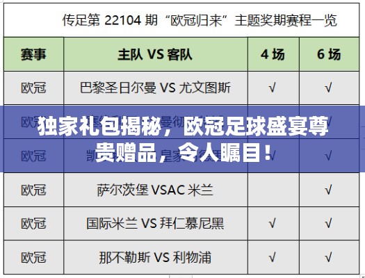 独家礼包揭秘，欧冠足球盛宴尊贵赠品，令人瞩目！