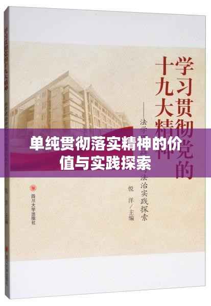 单纯贯彻落实精神的价值与实践探索